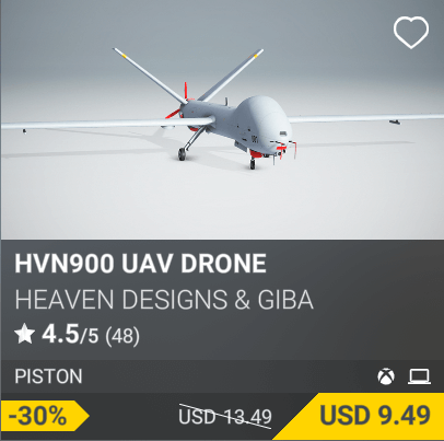 HVN900 UAV DRONE by Heaven Designs & Giba. USD 13.49 (on sale for 9.49)