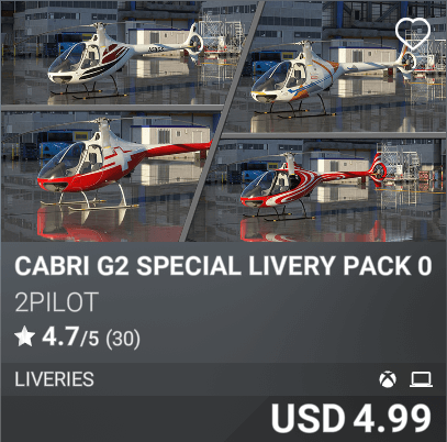 CABRI G2 SPECIAL LIVERY PACK 01 by 2PILOT. USD 4.99