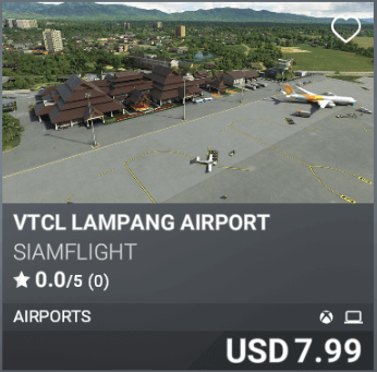 VTCL Lampang Airport by SiamFlight. USD 7.99