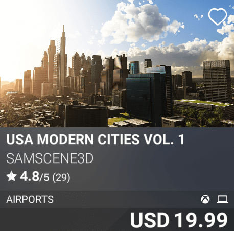 USA Modern Cities Vol. 1 by SamScene3D. USD 19.99