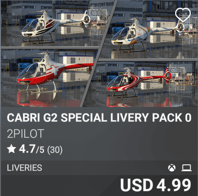 CABRI G2 SPECIAL LIVERY PACK 01 by 2PILOT. USD 4.99