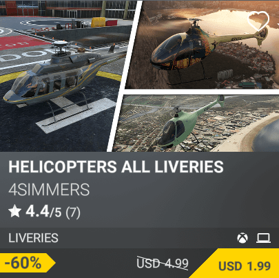 Helicopters All Liveries by 4Simmers. USD 4.99
