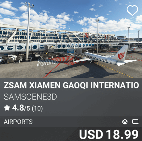 ZSAM Xiamen Gaoqi International Airport by SamScene3D. USD 18.99