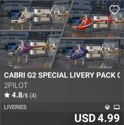 CABRI G2 SPECIAL LIVERY PACK 02 by 2PILOT. USD 4.99