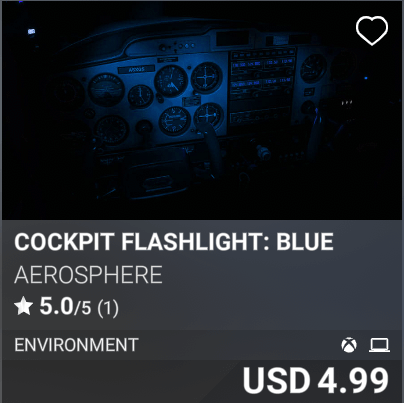 Cockpit Flashlight: Blue by Aerosphere. USD 4.99