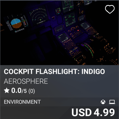 Cockpit Flashlight: Indigo by Aerosphere. USD 4.99