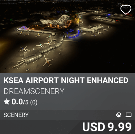 KSEA Airport Night Enhanced by Dreamscenery. USD 9.99