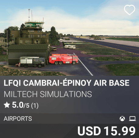 LFQI Cambrai-Épinoy Air Base by Miltech Simulations. USD 15.99