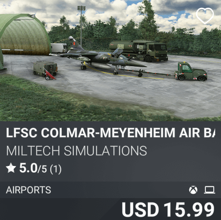 LFSC Colmar-Meyenheim Air Base by Miltech Simulations. USD 15.99