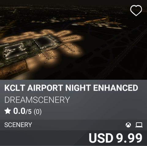 KCLT Airport Night Enhanced by Dreamscenery. USD 9.99