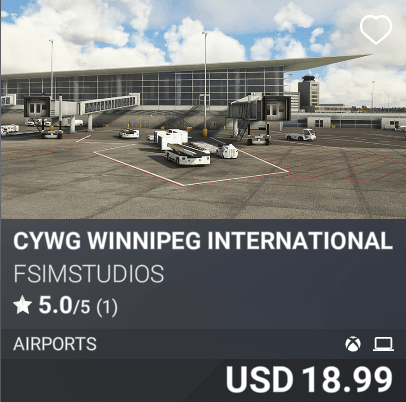 CYWG Winnipeg International Airport by FSimstudios. USD 18.99