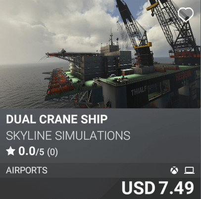 Dual Crane Ship by Skyline Simulations. USD 7.49