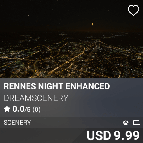 Rennes Night Enhanced by Dreamscenery. USD 9.99