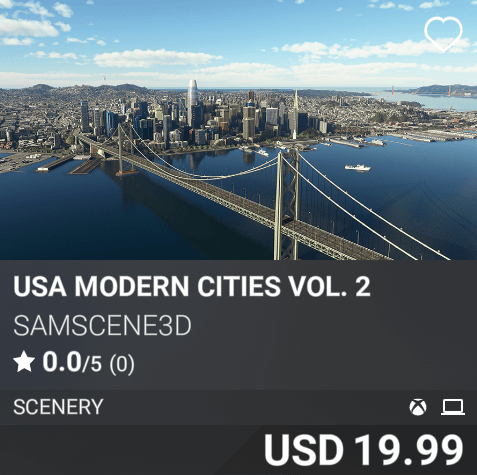 USA Modern Cities Vol. 2 by SamScene3D. USD 19.99
