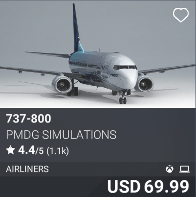 737-800 by PMDG Simulations. USD 69.99