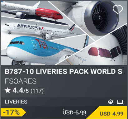 B787-10 Liveries Pack World by FSOARES USD 4.99