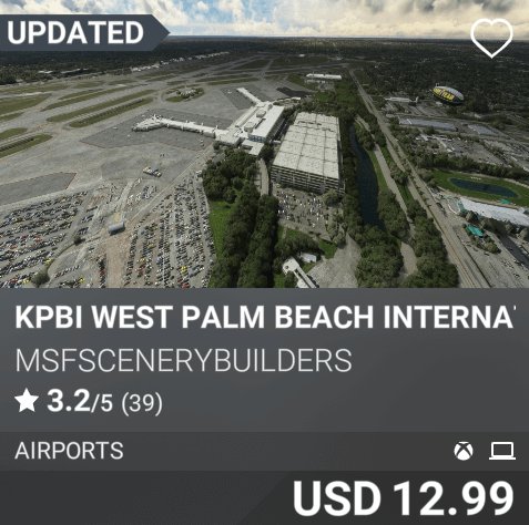KPBI West Palm Beach international airport by MSFScenerybuilders. USD 12.99