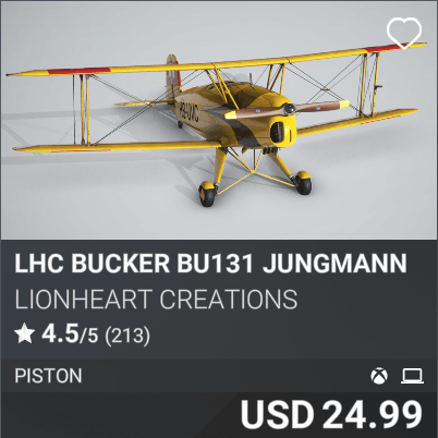 LHC Bucker Bu131 Jungmann by Lionheart Creations. USD 24.99