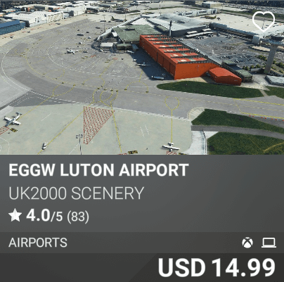 EGGW Luton Airport by UK2000 Scenery USD 14.99