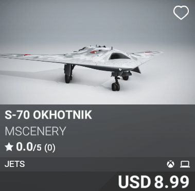 S-70 Okhotnik by mscenery. USD 8.99