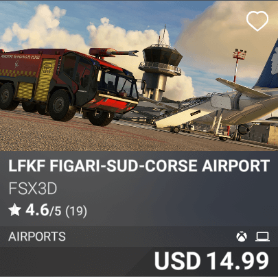 LFKF Figari-Sud-Corse Airport by FSX3D. USD 14.99