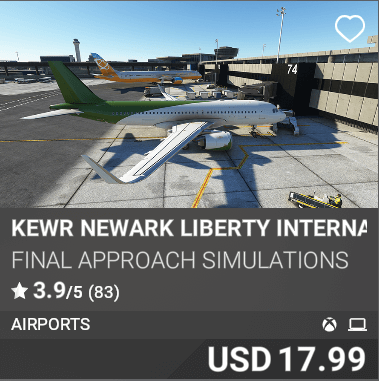 KEWR Newark Liberty International Airport by Final Approach Simulations. USD 17.99