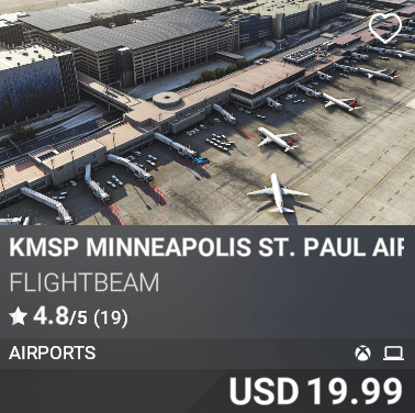 KMSP Minneapolis St. Paul Airport by Flightbeam. USD 19.99