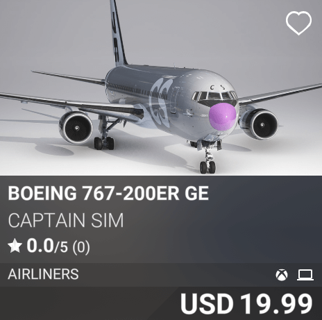 Boeing 767-200ER GE by Captain Sim. USD 19.99