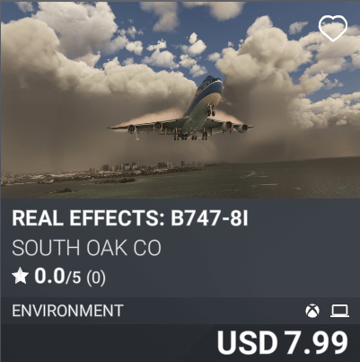 Real Effects: B747-8i by South Oak Co. USD 7.99