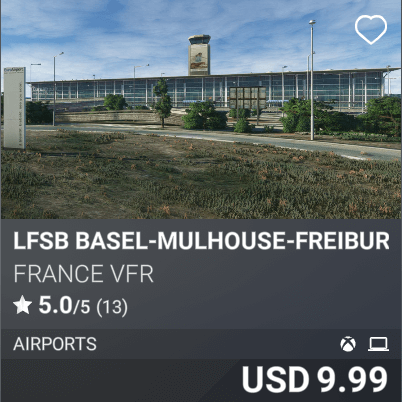 LFSB Basel-Mulhouse-Freiburg Euroairport by France VFR. USD 9.99