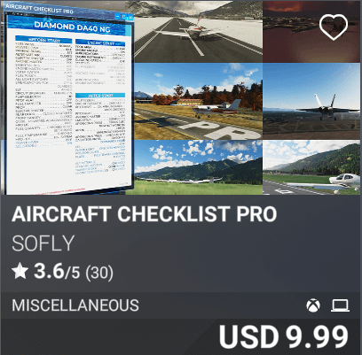 Aircraft Checklist Pro by SoFly. USD 9.99