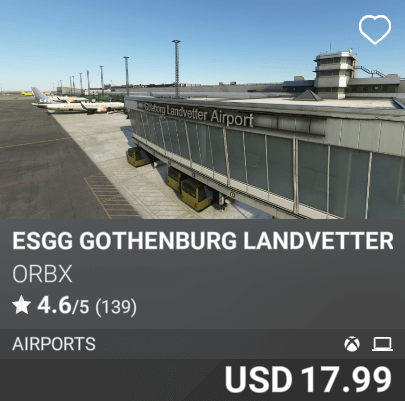 ESGG Gothenburg Landvetter Airport by Orbx. USD 17.99