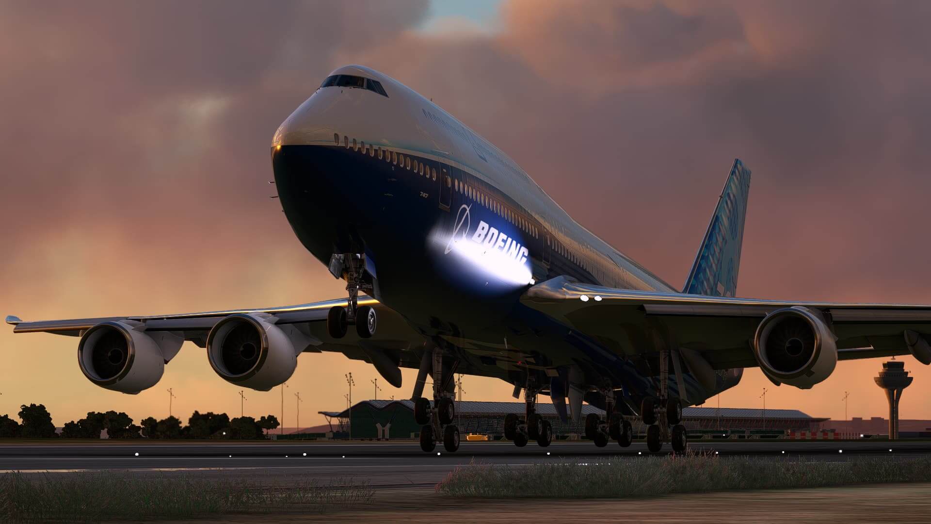 A Boeing 747-8 taking off