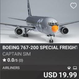 Boeing 767-200 Special Freighter by Captain Sim. USD 19.99