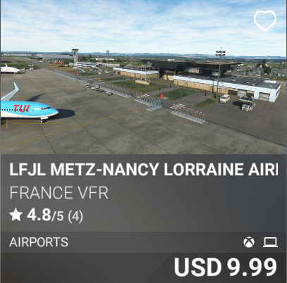 LFJL Metz-Nancy Lorraine Airport by France VFR. USD 9.99