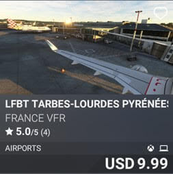 LFBT Tarbes-Lourdes Pyrénées Airport by France VFR. USD 9.99