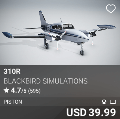 310R by Blackbird Simulations. USD 39.99