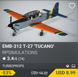 EMB-312 T-27 'TUCANO' by RPSimulations. USD 18.99 (on sale for 8.99)