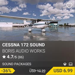 Cessna 172 Sound by Boris Audio Works. USD 10.99 (on sale for 6.99)