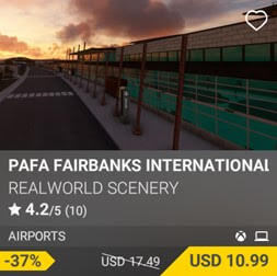 PAFA Fairbanks International Airport by Realworld Scenery. USD 17.49 (on sale for 10.99)