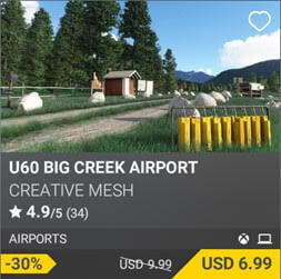 U60 Big Creek Airport by Creative Mesh. USD 9.99 (on sale for 6.99)