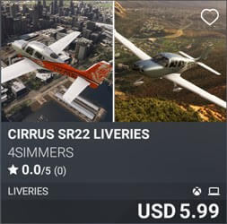Cirrus SR22 Liveries by 4Simmers. USD 5.99