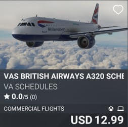 VAS British Airways A320 Schedules by VA Schedules. USD 12.99