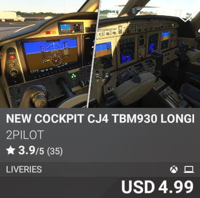 New Cockpit CJ4 TBM930 LONGITUDE by 2PILOT. USD 4.99