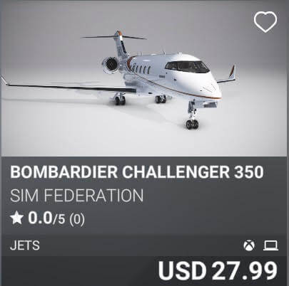 Bombardier Challenger 350 by Sim Federation. USD 27.99