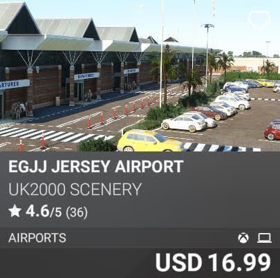 EGJJ Jersey Airport by UK2000 Scenery. USD 16.99