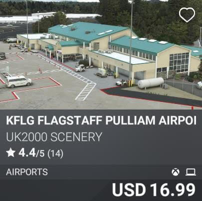 KFLG Flagstaff Pulliam Airport by UK2000 Scenery. USD 16.99