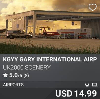 KGYY Gary International Airport by UK2000 Scenery. USD 14.99