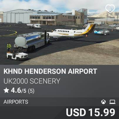 KHND Henderson Airport by UK2000 Scenery. USD 15.99