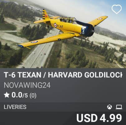 T-6 Texan / Harvard Goldilocks Team Livery Pack by Novawing24. USD 4.99